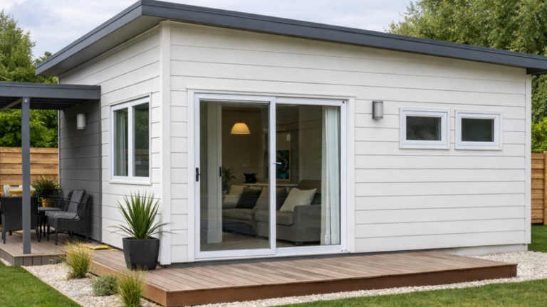 En la imagen se ve una casa de durlock