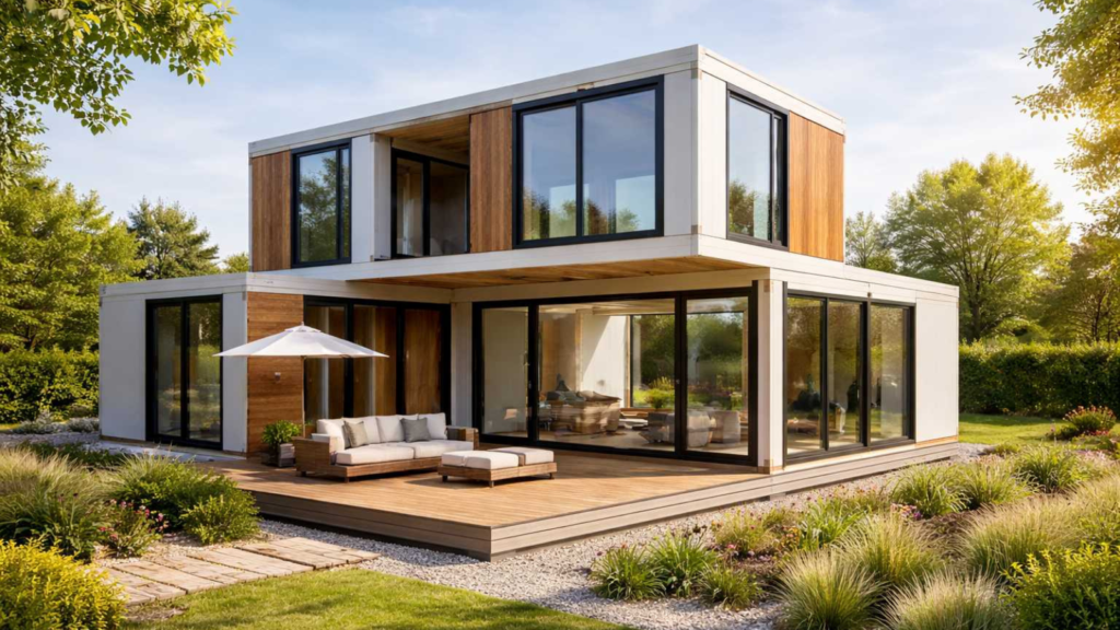 Se ve una construccion modular finalizada