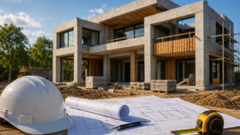 En la imagen se ve una constructora de casas trabajando